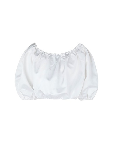 8 by YOOX Off-the-shoulder top FULL VOLUME OFF-SHOULDER TOP
 White 100% Polyester