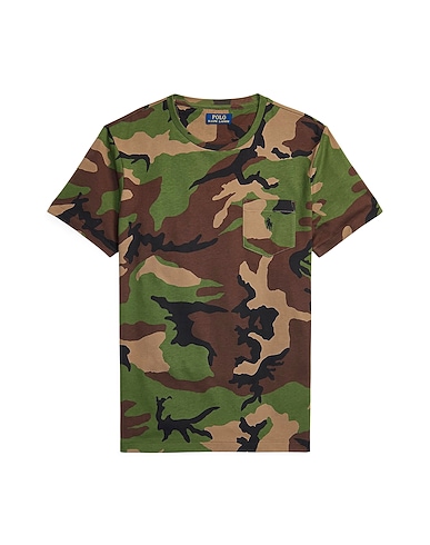 POLO RALPH LAUREN T-shirt CUSTOM SLIM FIT CAMO POCKET T-SHIRT
 Military green 100% Cotton
