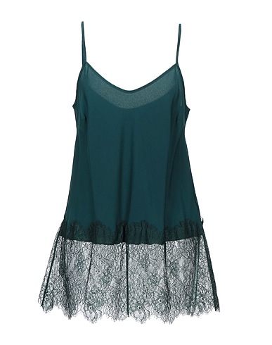 TWINSET Top Verde scuro 100% Poliestere, Poliammide