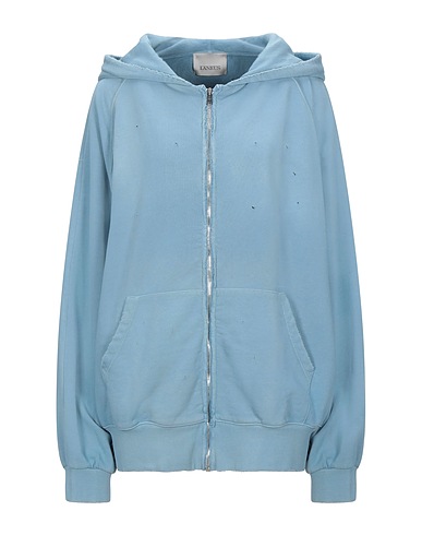 LANEUS Hooded track jacket  Sky blue 100% Cotton, Elastane