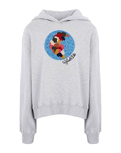 8 by YOOX Hooded track jacket  Grey 100% Organic cotton