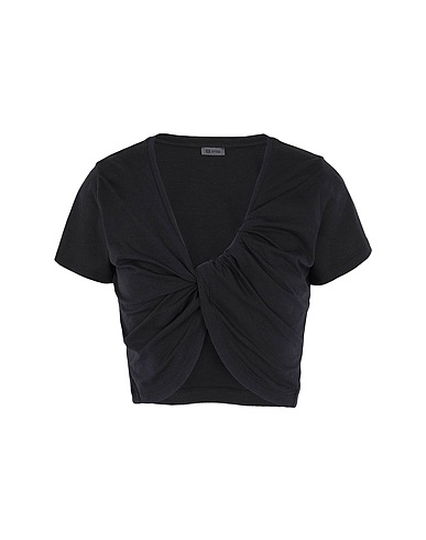 8 by YOOX Crop top LYOCELL TWISTED CROPPED T-SHIRT
 Black 60% Lyocell, 40% Recycled cotton