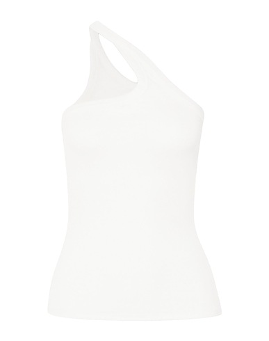 THE LINE BY K One-shoulder top White 95% Rayon, 5% Elastane