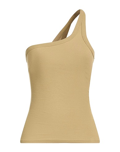 THE LINE BY K One-shoulder top Military green 95% Rayon, 5% Elastane