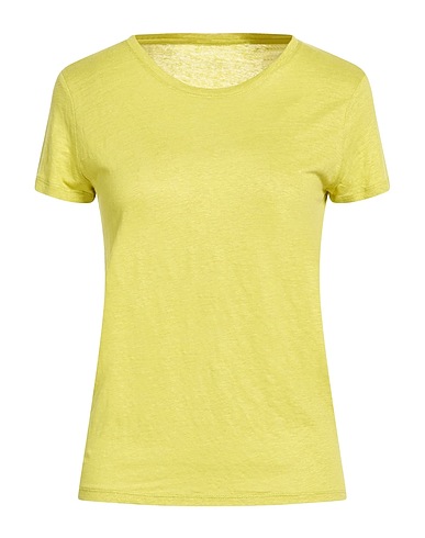 MAJESTIC FILATURES Basic T-shirt Lime green 94% Linen, 6% Elastane