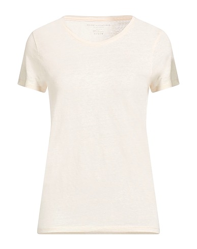 MAJESTIC FILATURES T-shirt basique Blanc cassé 94% Lin, 6% Élasthanne