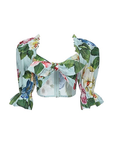 DOLCE&GABBANA Crop top Sky blue 100% Cotton