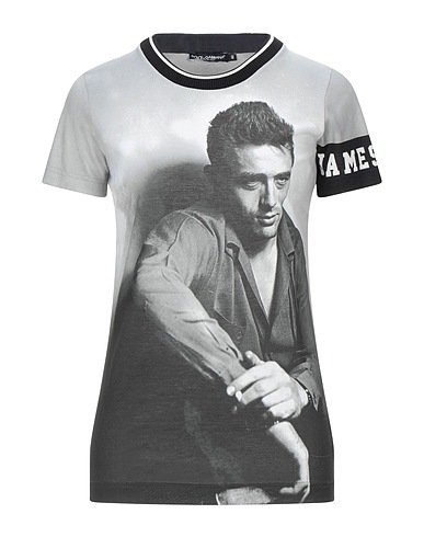 DOLCE&GABBANA T-shirt Charcoal 100% Cotton, Silk, Elastane