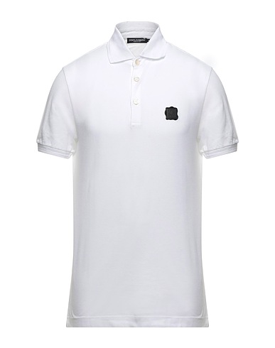 DOLCE&GABBANA Polo shirt White 100% Cotton, PVC - Polyvinyl chloride, Polyurethane, Elastane
