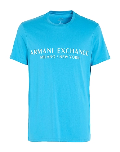 ARMANI EXCHANGE T-shirt Ανοιχτό μπλε 100% Βαμβάκι