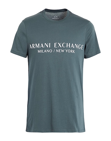 ARMANI EXCHANGE T-shirt Μπλε αεροπορίας 100% Βαμβάκι