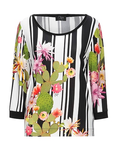 CLIPS T-shirt Black 90% Viscose, 10% Elastane, Polyester
