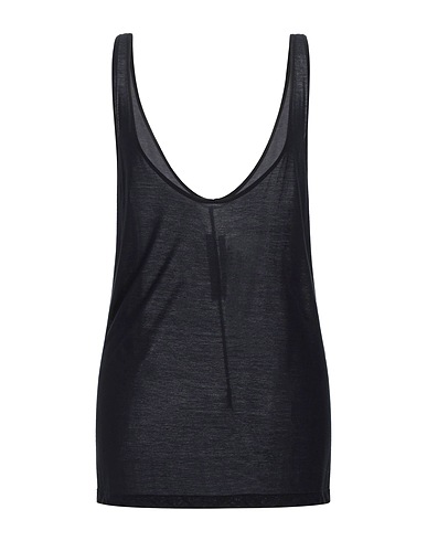 RICK OWENS Tank top Black 88% Viscose, 12% Silk