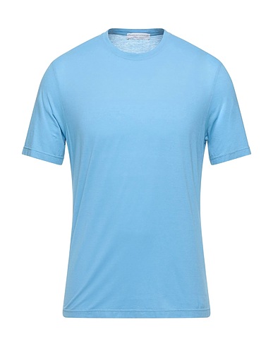 FILIPPO DE LAURENTIIS Basic T-Shirt Sky blue 100% Cotton