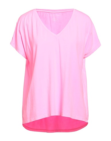 MAJESTIC FILATURES Basic T-Shirt Fuchsia 94% Cotton, 6% Elastane
