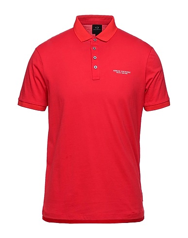 ARMANI EXCHANGE Polo shirt Tomato red 100% Cotton