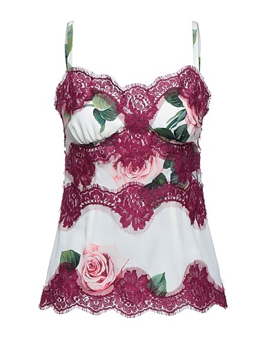 DOLCE&GABBANA Cami White 66% Silk, 24% Cotton, 6% Polyamide, 4% Elastane