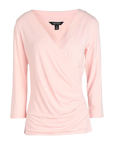 LAUREN RALPH LAUREN T-shirt Rosa chiaro 95% Viscosa, 5% Elastan