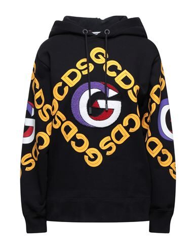 Gcds Logo Print Cotton Hoodie In Black