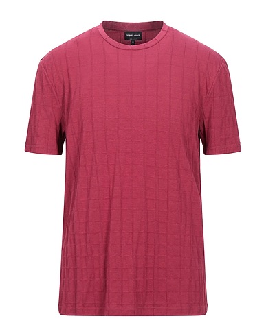 GIORGIO ARMANI Basic T-shirt Brick 57% Viscose, 34% Polyamide, 6% Cashmere, 3% Elastane