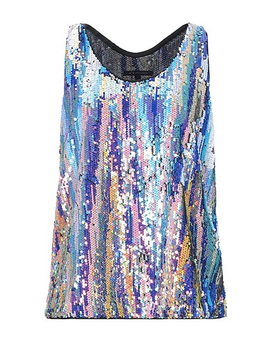ARMANI EXCHANGE Top Sky blue 100% Polyester, Polyethylene