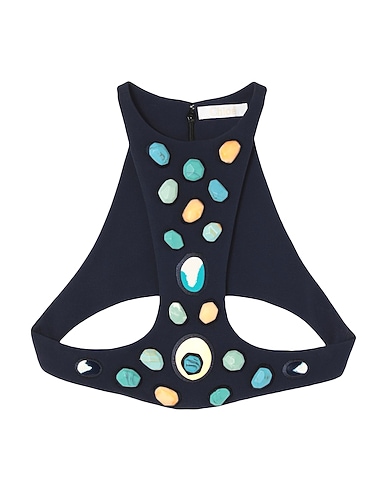 CHLOÉ Top Midnight blue 79% Viscose, 17% Silk, 4% Elastane, Polyester, Brass
