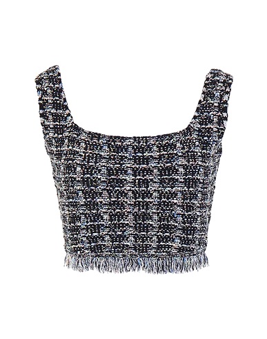 8 by YOOX Cropped τοπ TWEED COTTON BLEND SLEEVELESS TOP
 Μαύρο 50% Βαμβάκι, 39% Ακρυλικό, 6% Πολυαμίδη, 5% Μεταλλική ίνα