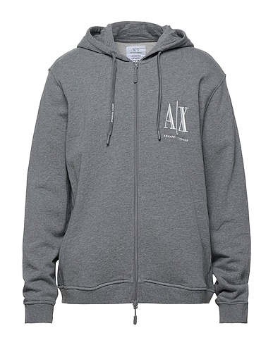 ARMANI EXCHANGE Hooded sweatshirt Grey 100% Cotton, Elastane