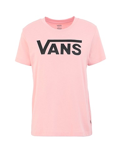 VANS T-shirt WM FLYING V CREW TEE
 Rosa 100% Cotone