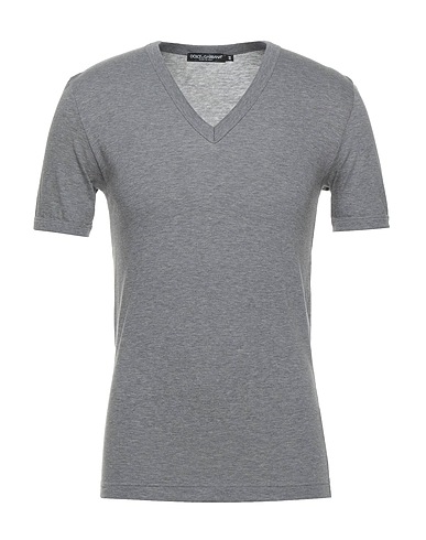 DOLCE&GABBANA Basic T-Shirt Grey 100% Cotton