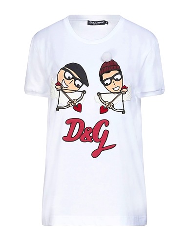 DOLCE&GABBANA T-shirt White 100% Cotton, Polyester, Viscose, Virgin Wool, Polyurethane