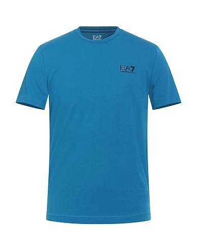 EA7 T-Shirt Azurblau 95% Baumwolle, 5% Elastan