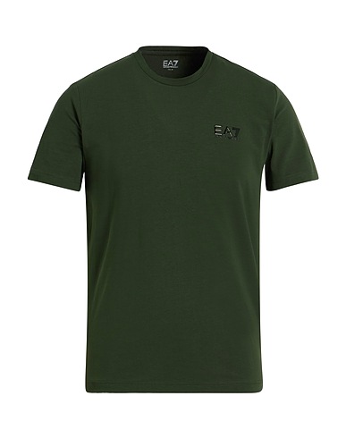 EA7 T-shirt Military green 95% Cotton, 5% Elastane