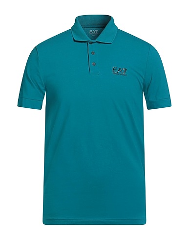 EA7 Polo shirt Deep teal 95% Cotton, 5% Elastane