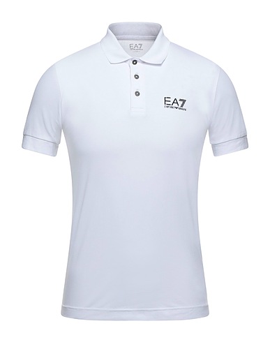 EA7 Polo shirt White 95% Cotton, 5% Elastane