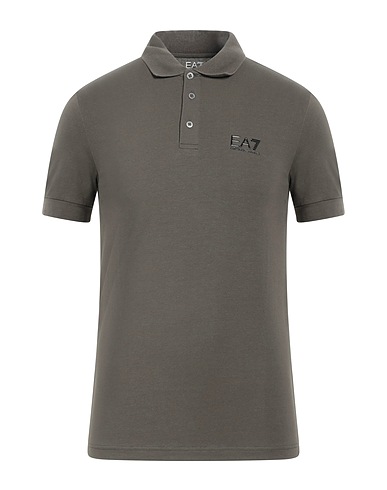 EA7 Polo shirt Military green 95% Cotton, 5% Elastane