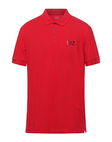 EA7 Polo shirt Red 95% Cotton, 5% Elastane