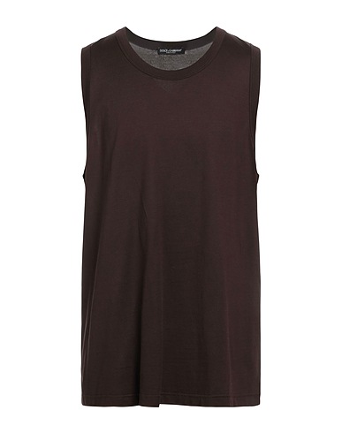 DOLCE&GABBANA Vest Dark brown 100% Cotton
