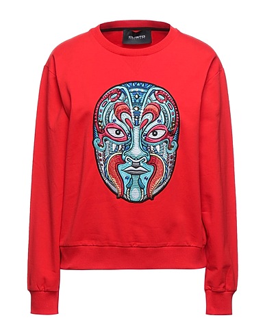 CUSTO BARCELONA Sweatshirt Red 95% Cotton, 5% Elastane