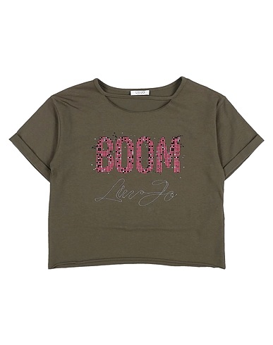 LIU •JO T-shirt Military green 95% Cotton, 5% Elastane