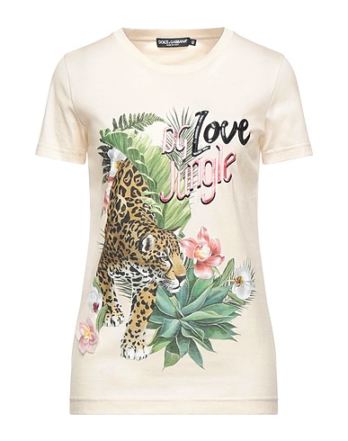 DOLCE&GABBANA T-shirt Beige 100% Cotton, Silk, Viscose, Polyester