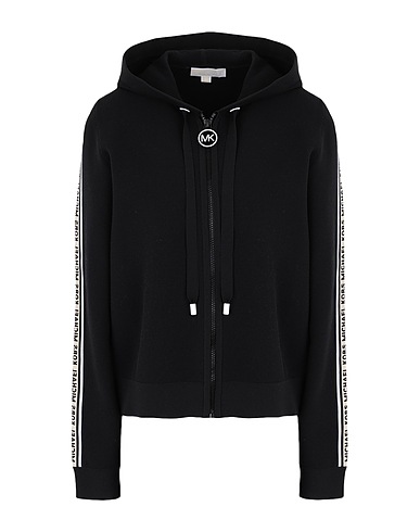 MICHAEL MICHAEL KORS Hooded track jacket  TXTR LOGO ZIP HOODIE
 Black 100% Nylon