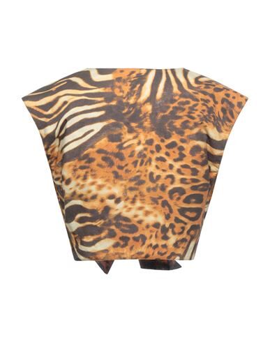 Miguelina Marcy Cropped Tie-front Animal-print Cotton-poplin Top In Orange
