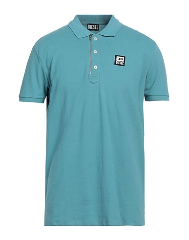 DIESEL Polo shirt Pastel blue 95% Cotton, 5% Elastane