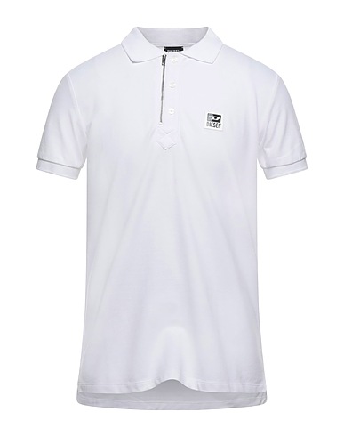 DIESEL Polo shirt White 95% Cotton, 5% Elastane