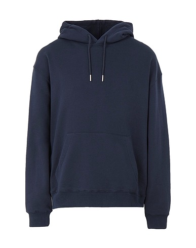 8 by YOOX Hooded track jacket  ORGANIC COTTON HOODED SWEATER
 Midnight blue 100% Organic cotton