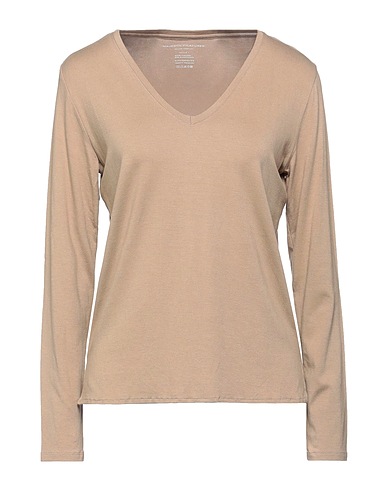 MAJESTIC FILATURES Basic T-shirt Khaki 94% Viscose, 6% Elastane