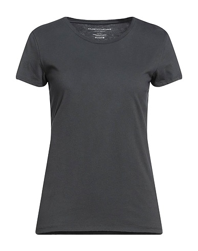 MAJESTIC FILATURES ベーシックTシャツ チャコール コットン 100%