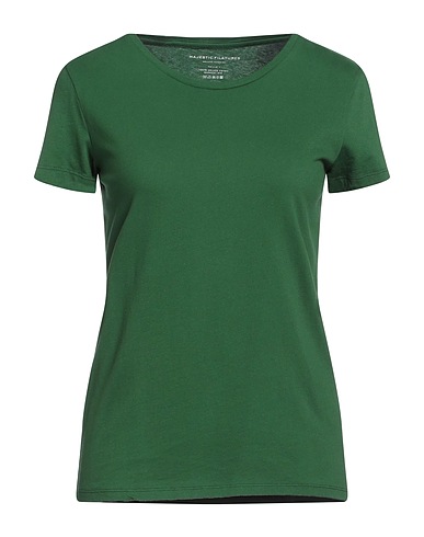 MAJESTIC FILATURES Basic T-shirt Green 100% Cotton