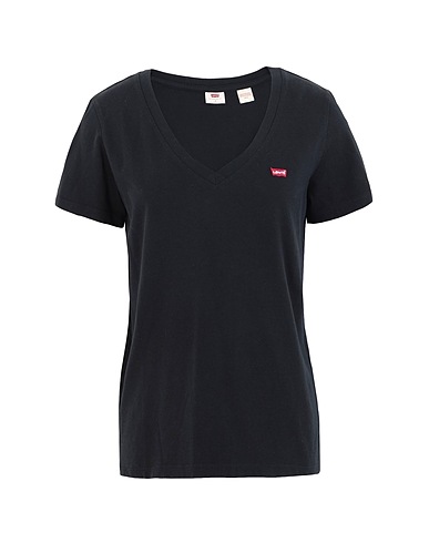 LEVI'S Basic T-Shirt PERFECT V-NECK TEE
 Black 100% Cotton